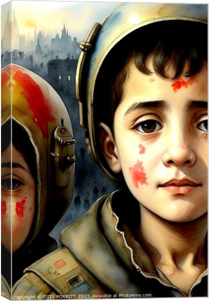 CHILDREN OF WAR (CIVIL WAR) SYRIA 14 Canvas Print by OTIS PORRITT