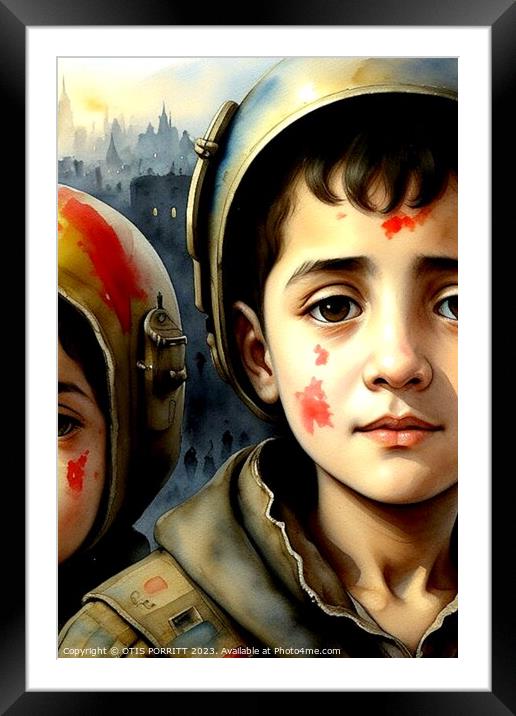 CHILDREN OF WAR (CIVIL WAR) SYRIA 14 Framed Mounted Print by OTIS PORRITT