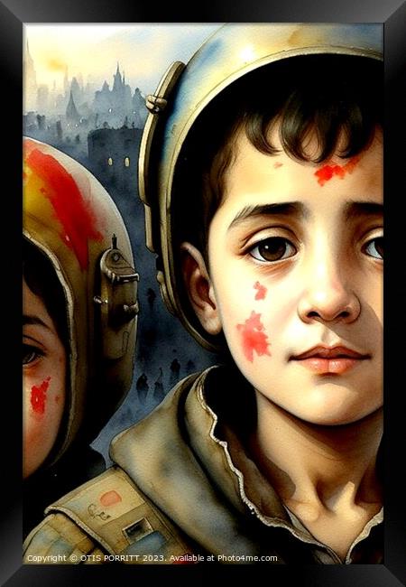 CHILDREN OF WAR (CIVIL WAR) SYRIA 14 Framed Print by OTIS PORRITT