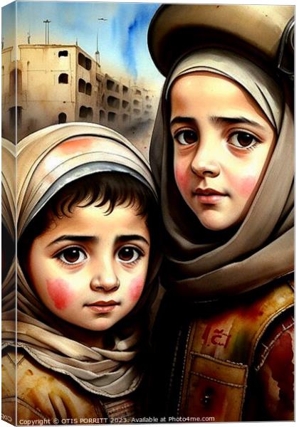 CHILDREN OF WAR (CIVIL WAR) SYRIA  Canvas Print by OTIS PORRITT