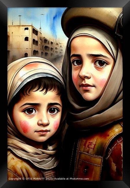 CHILDREN OF WAR (CIVIL WAR) SYRIA  Framed Print by OTIS PORRITT