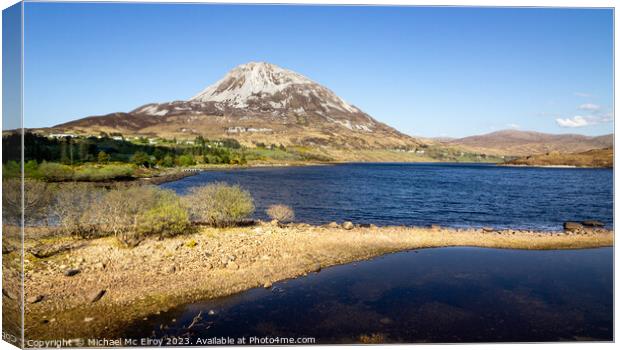 Mount Errigal, County Donegal, Ireland. Canvas Print by Michael Mc Elroy