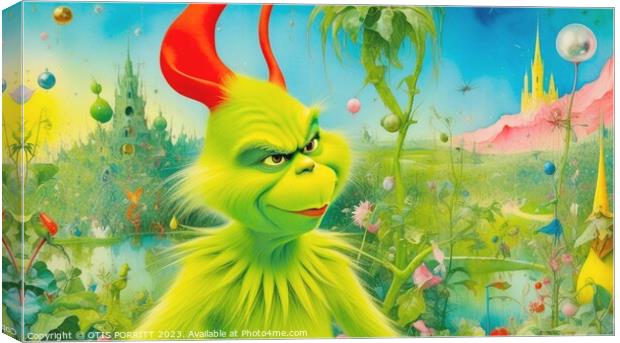 GRINCH IN THE GARDEN OF EARTHLY DELIGHTS 6 Canvas Print by OTIS PORRITT