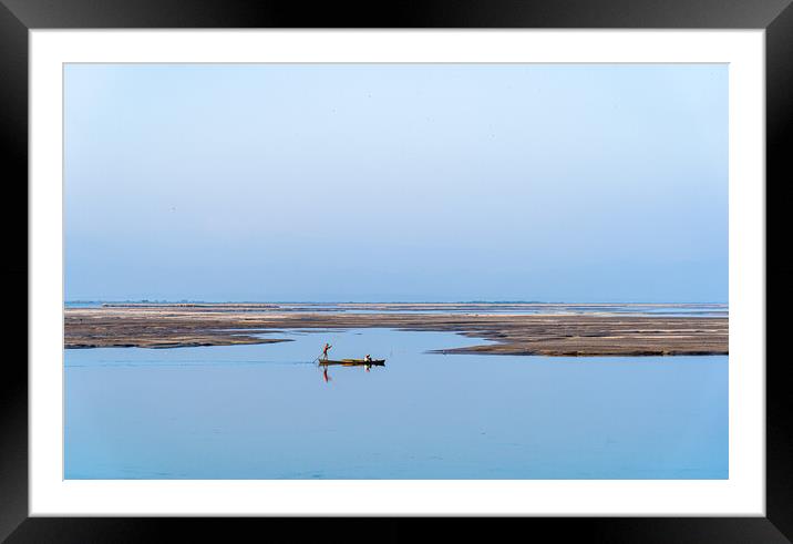 landscape view of Koshi river  Framed Mounted Print by Ambir Tolang
