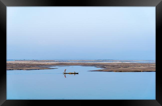 landscape view of Koshi river  Framed Print by Ambir Tolang