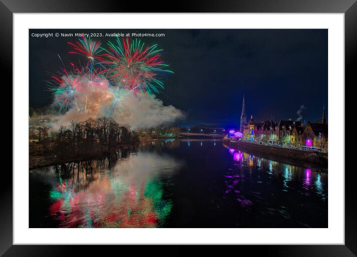 2023 Winter Christmas Lights Swintch on Perth Scotland Framed Mounted Print by Navin Mistry