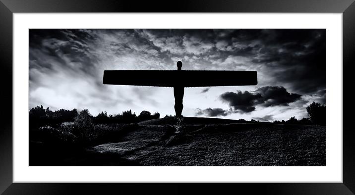 Northern Angel Conquering the Sky, BN Framed Mounted Print by Guido Parmiggiani