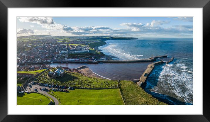 Whitby Harbour Framed Mounted Print by Apollo Aerial Photography