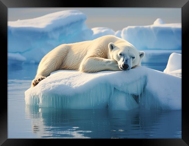 Sleeping Polar Bear Framed Print by Steve Smith