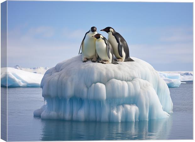 Emperor Penguins Canvas Print by Steve Smith