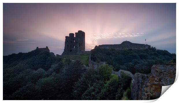 Moody Scarborough Castle North Yorkshire Print by Tim Hill