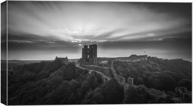 Scarborough Castle Black and White Canvas Print by Tim Hill