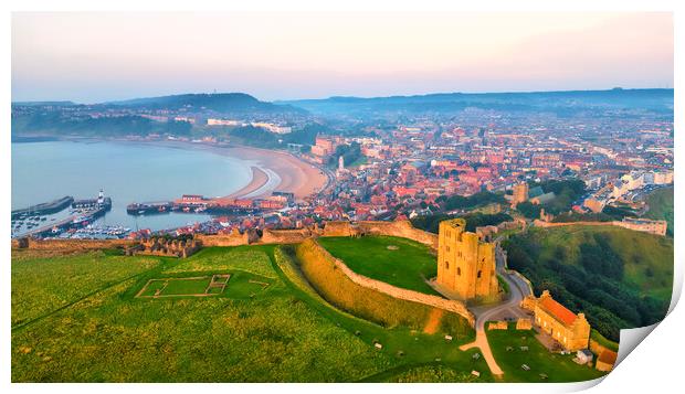 Scarborough Castle to South Bay Print by Tim Hill