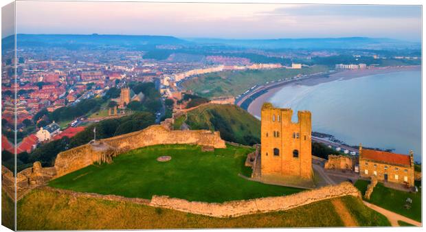 Scarborough Castle to North Bay Canvas Print by Tim Hill