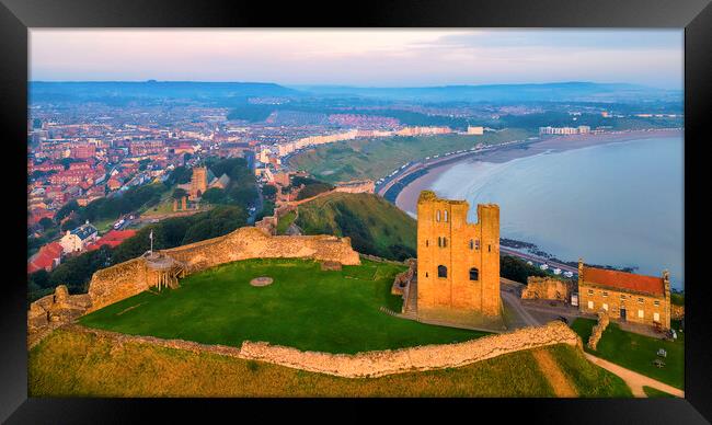 Scarborough Castle to North Bay Framed Print by Tim Hill