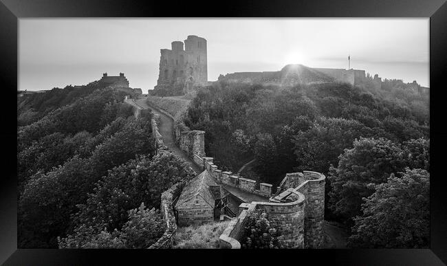 Scarborough Castle Black and White Framed Print by Tim Hill