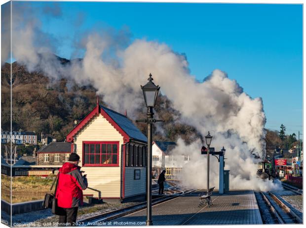 Steam Trains around Porthmadog North wales in winter  Canvas Print by Gail Johnson