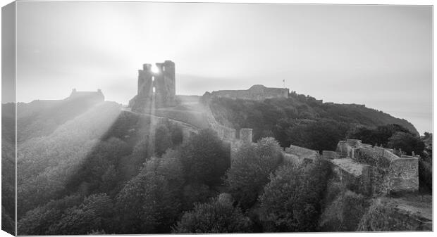 Scarborough Castle Black and White Canvas Print by Tim Hill
