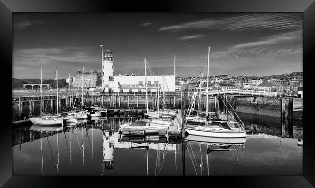 Scarborough Lighthouse Black and White Framed Print by Tim Hill