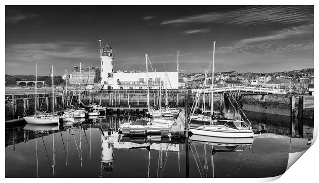 Scarborough Lighthouse Black and White Print by Tim Hill