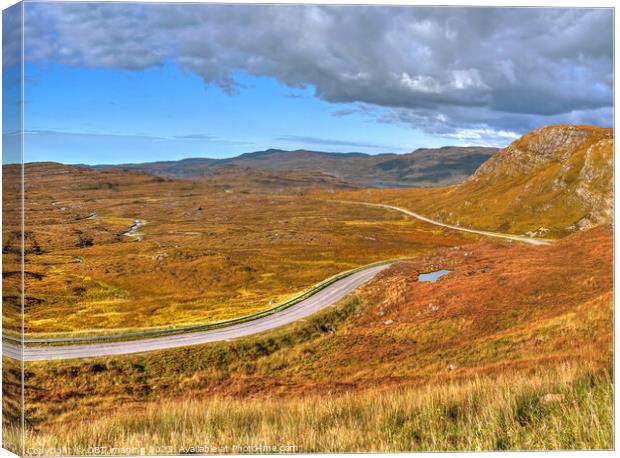 The North Coast 500 Route Lochinver to Durness Nr Quinag Canvas Print by OBT imaging