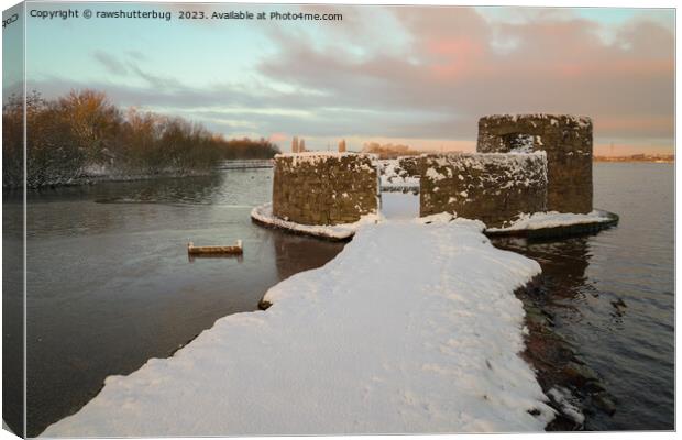 Chasewater Castle Sunrise Canvas Print by rawshutterbug 