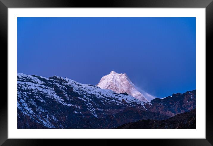 Landscape view of Mount Mansalu range Framed Mounted Print by Ambir Tolang