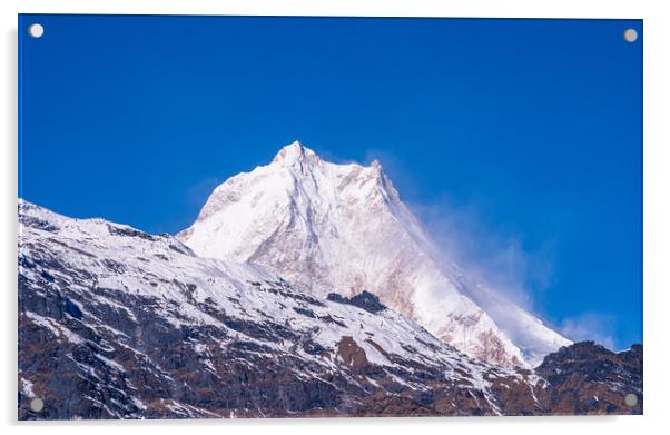 landscape view of Mount Mansalu range  Acrylic by Ambir Tolang