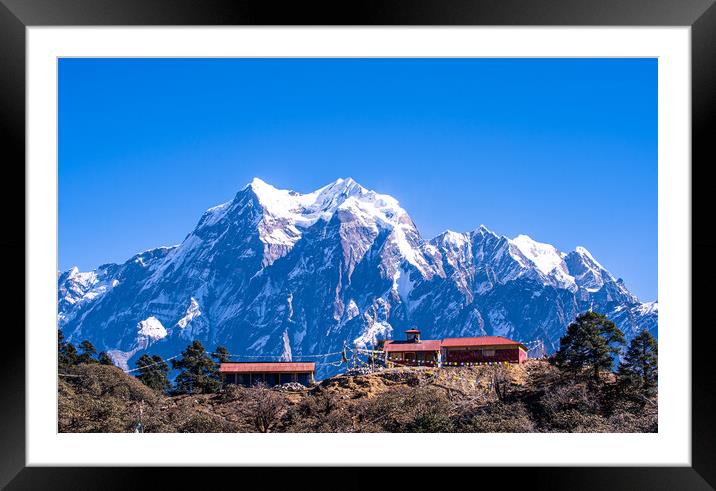 landscape view of snow covered mountain rainge Framed Mounted Print by Ambir Tolang