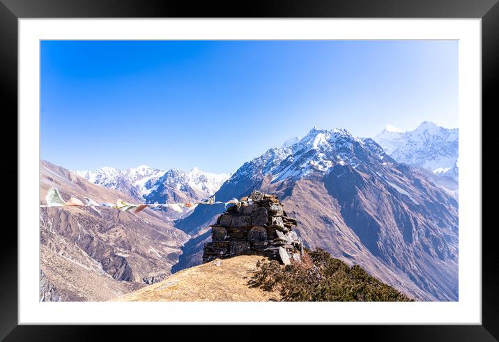 landscape view of Mountain range Framed Mounted Print by Ambir Tolang