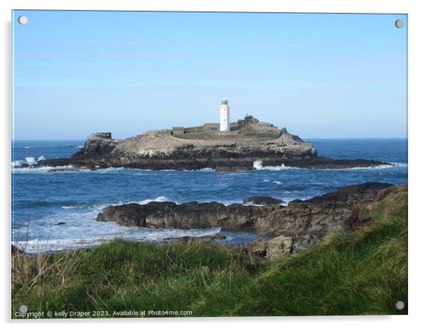 Godrevy Lighthouse Acrylic by kelly Draper