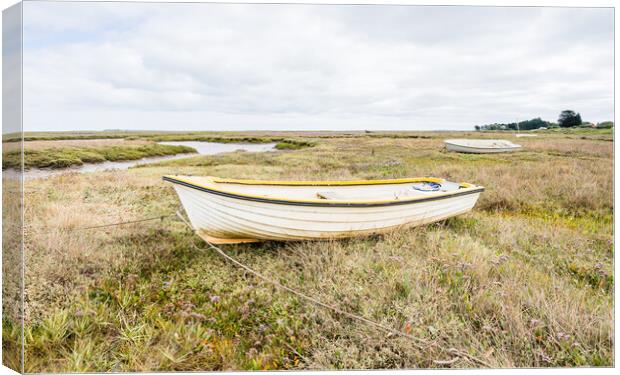 Trio of boats at Brancaster Staithe Canvas Print by Jason Wells