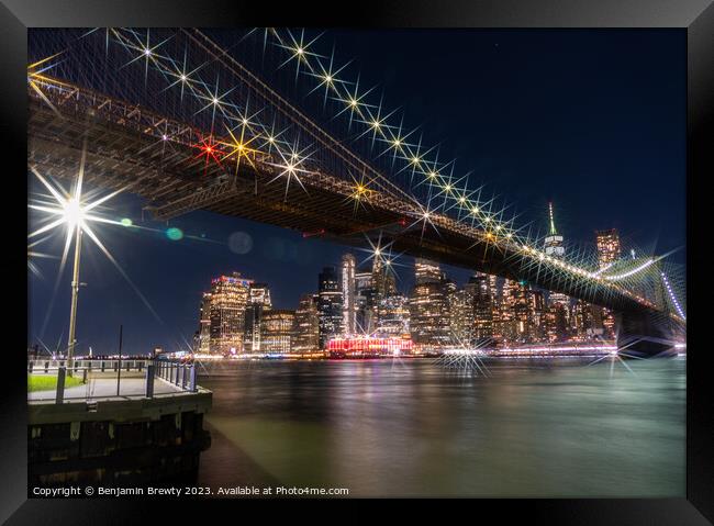 Long Exposure NYC Skyline Framed Print by Benjamin Brewty