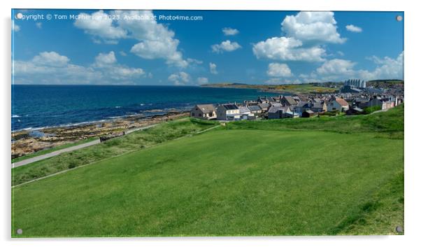 Seascape View of Burghead Village Acrylic by Tom McPherson