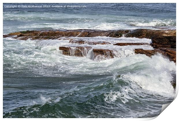 Waves on Rocks Print by Tom McPherson