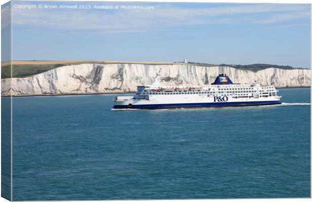 P&O ferry white cliffs of Dover Canvas Print by Bryan Attewell