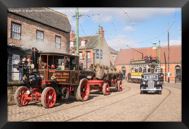 Street scene in the town at Beamish Museum  Framed Print by Bryan Attewell