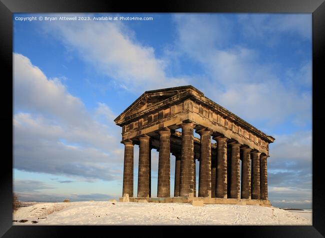 A winter view of Penshaw Monument Framed Print by Bryan Attewell