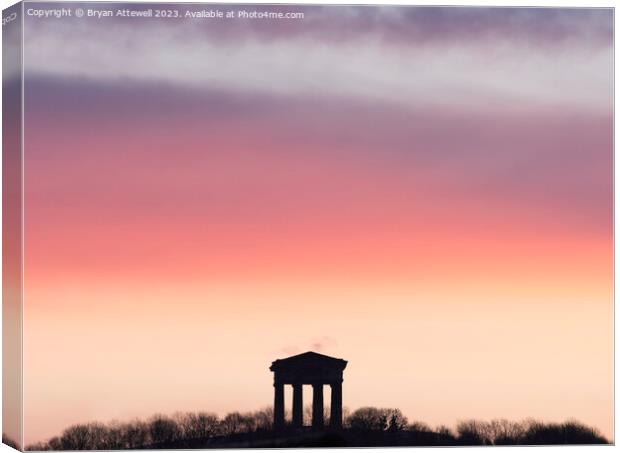 Sunrise over Penshaw Monument Canvas Print by Bryan Attewell