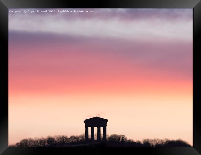 Sunrise over Penshaw Monument Framed Print by Bryan Attewell