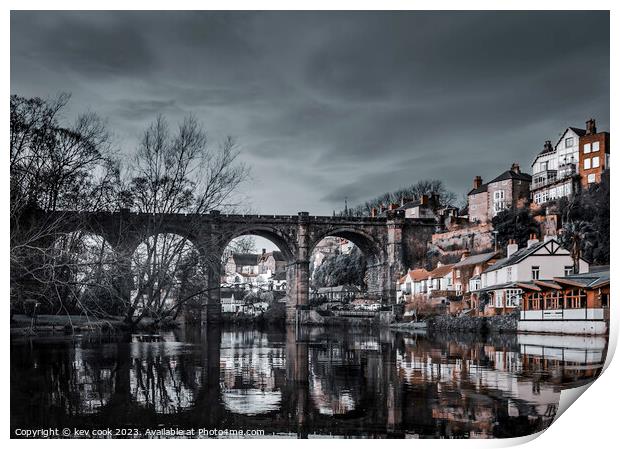 Abstract a grey day in knaresborough Print by kevin cook