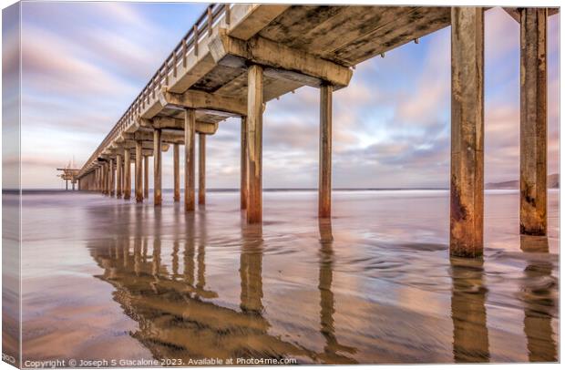 Pastel Hues At Scripps Pier Canvas Print by Joseph S Giacalone