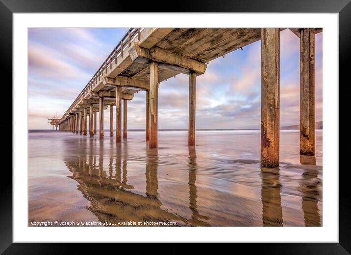 Pastel Hues At Scripps Pier Framed Mounted Print by Joseph S Giacalone