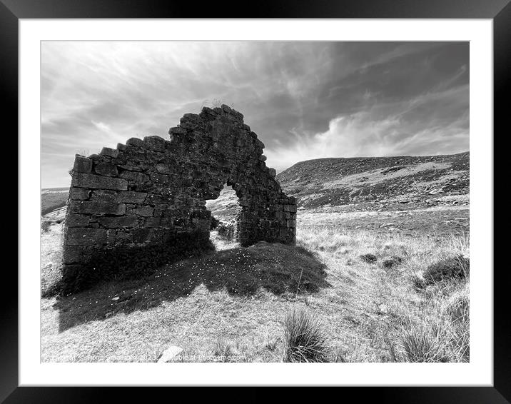 Ruined Croft house, Glendalough, Wicklow Mountains, Ireland Framed Mounted Print by Fiona Smallcorn