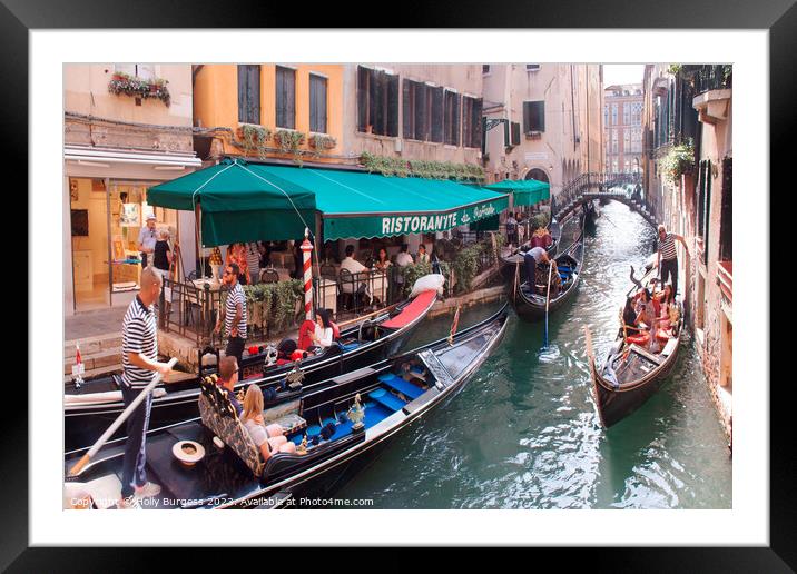 Venice, sailing throught the canals Framed Mounted Print by Holly Burgess