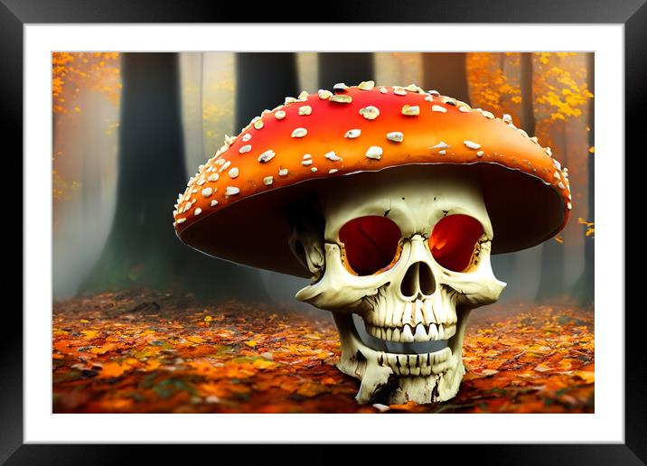 Macabre Forest Framed Mounted Print by Steve Purnell