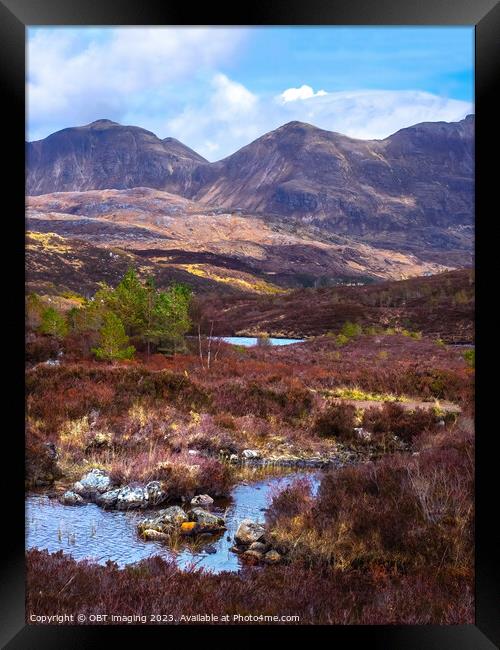 Quinag Mountain Assynt Fishing Scottish Highlands Framed Print by OBT imaging