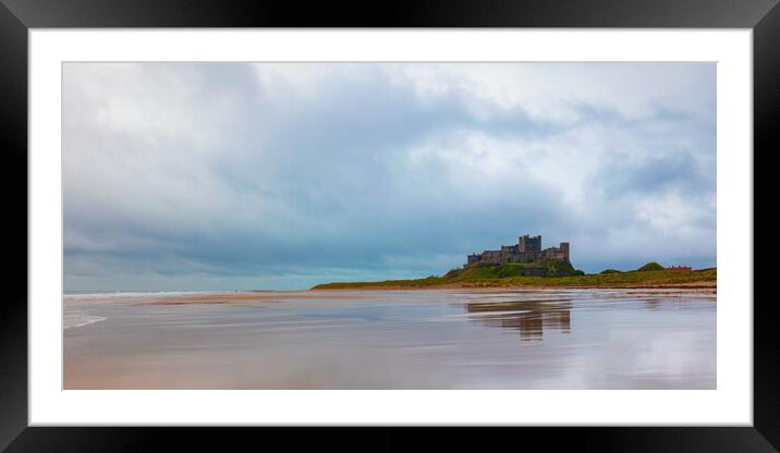 Bamburgh Castle Reflection Framed Mounted Print by Phil Durkin DPAGB BPE4