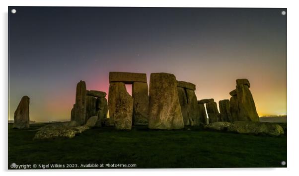 Stonehenge Aurora Acrylic by Nigel Wilkins