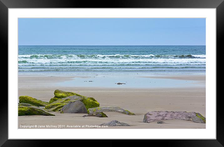 Atlantic Waves on Inch Beach Framed Mounted Print by Jane McIlroy